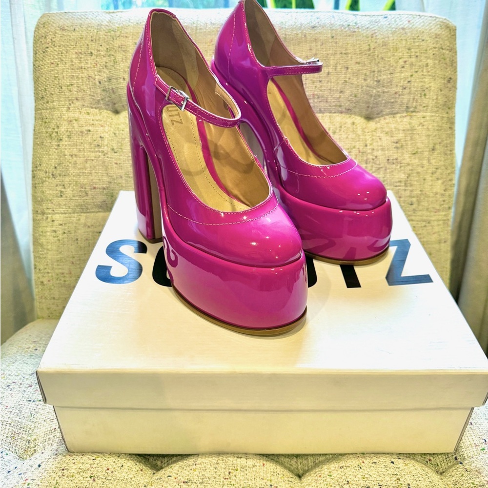 Schultz Shoes Zayne Mary Jane Platform Pump Barbie Shoe Very Pink Sz 8 Light Use